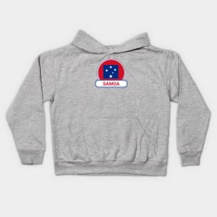 Samoa Country Badge - Samoa Flag Kids Hoodie